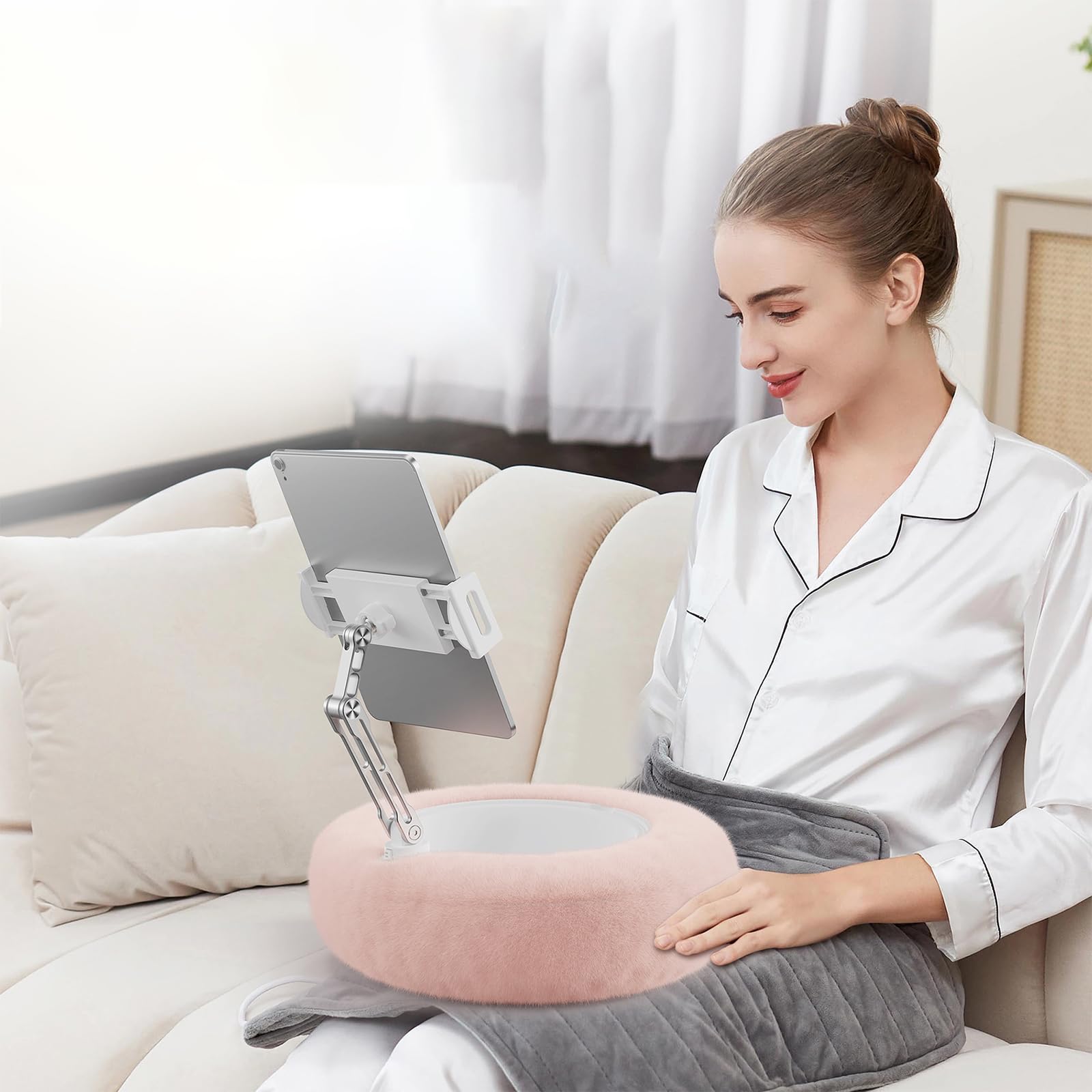 Almohada de Soporte para Tableta,Soporte Giratorio de 360 Grados | soporte multiángulo para teléfono celular,para coche, gimnasio, hogar, oficina, mesa, dormitorio, viajes