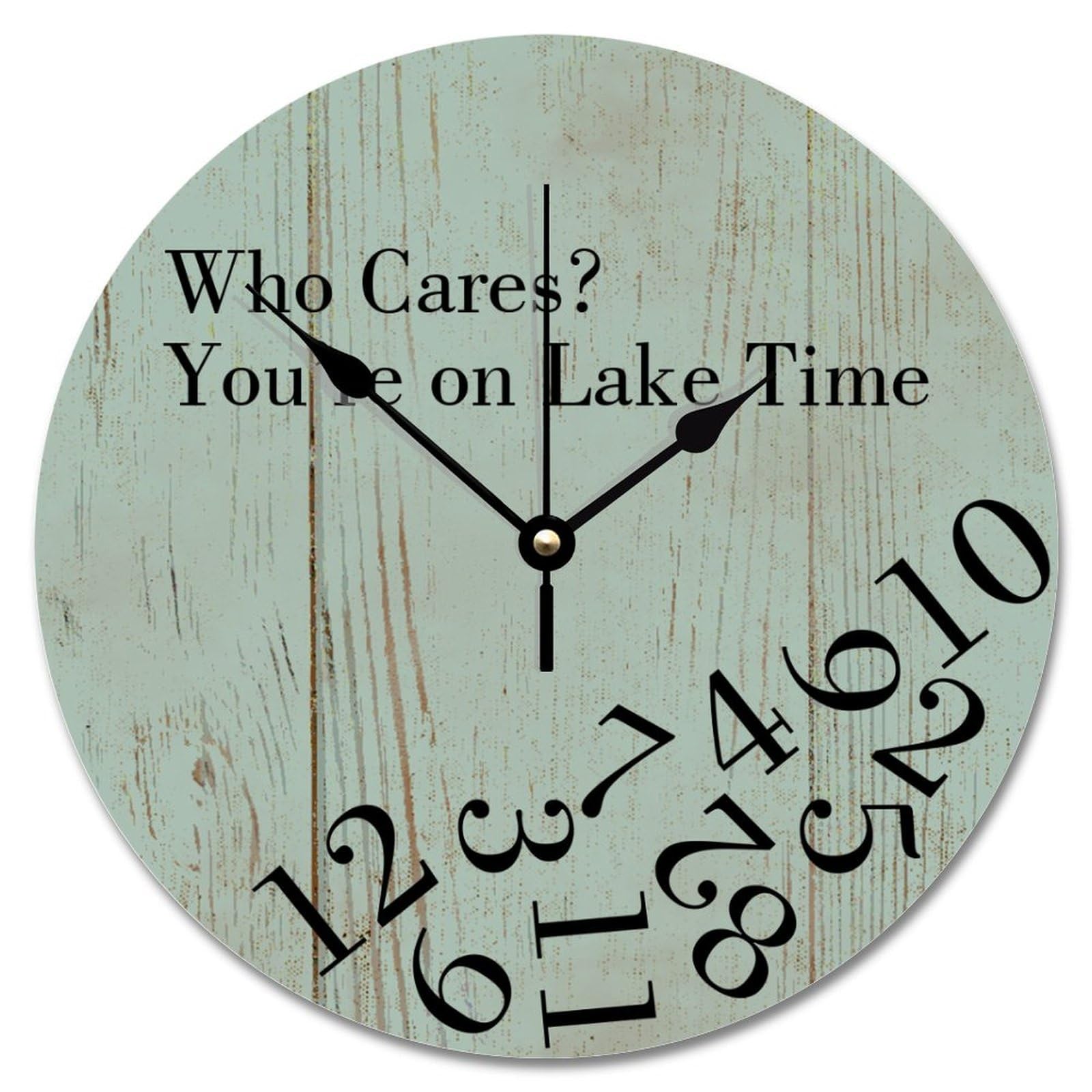 Horloge murale en bois de grange Lake Time 30 cm silencieuse pour salon