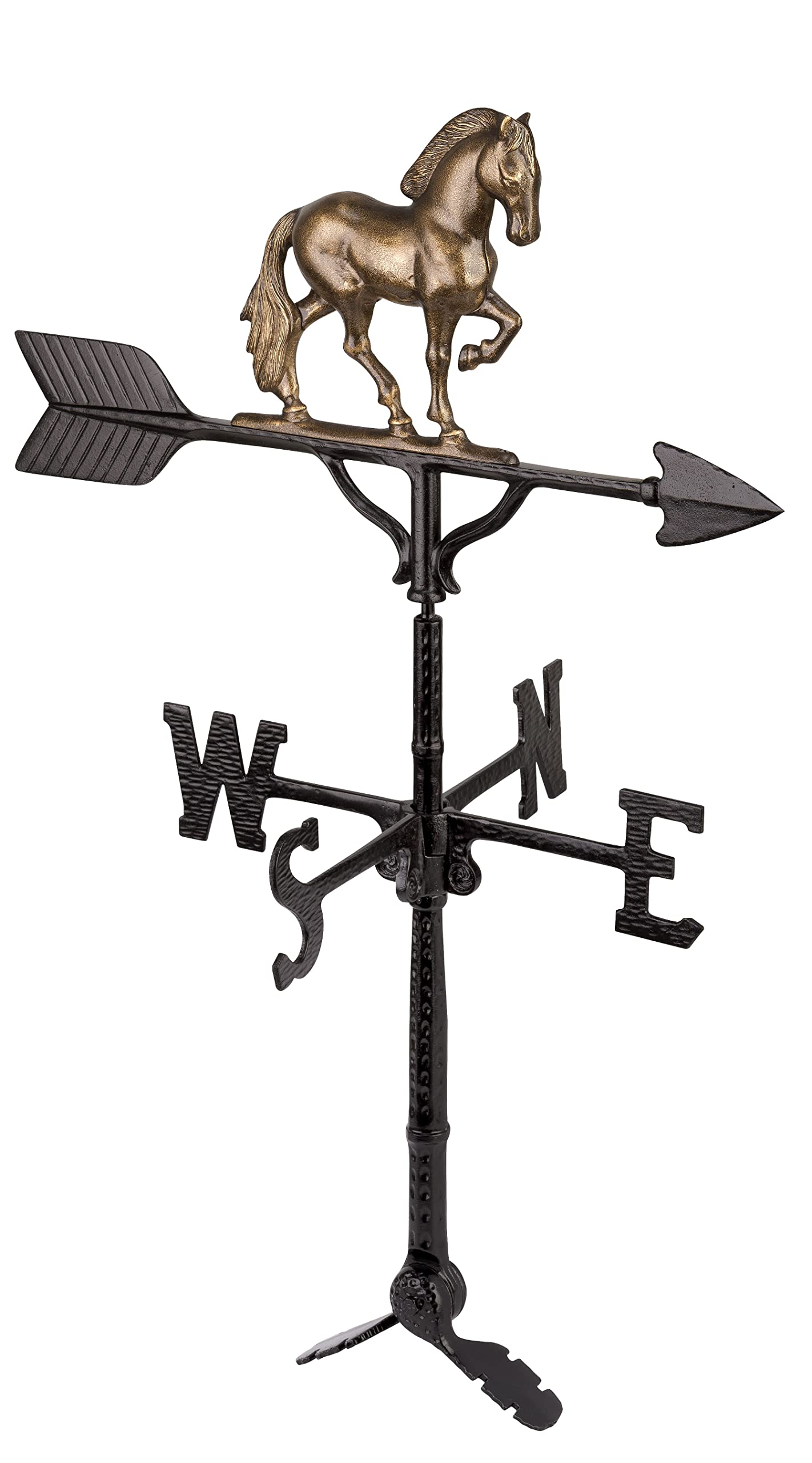 Montague Metal Products - 32'' Aluminum 3D Horse Weathervane 200 Series - Wind Vane with Ornament - Roof Metal Decor - Mount Included (4 to Choose from) - Hand Cast Aluminum (Aged Bronze)