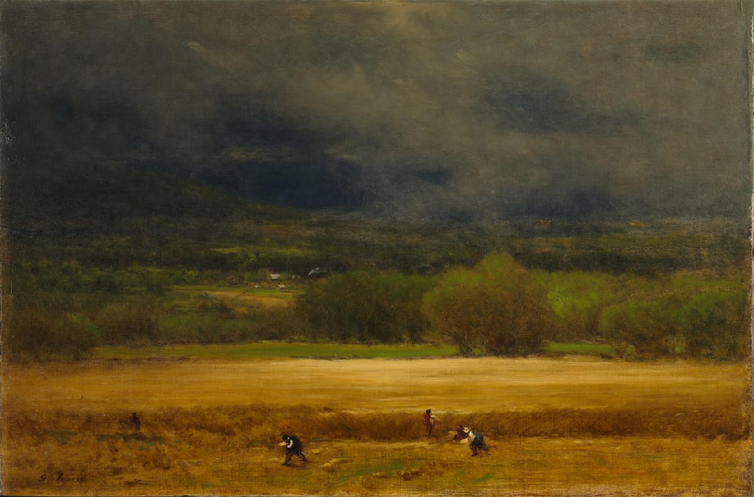 ARTXLXXBN Famous Art Print Poster Vintage Wall Art the Wheat Field by George Inness Canvas Art Poster for Home Decor 60x90cm