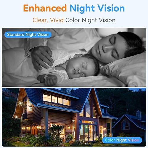 Miniatura 4 de Cámara de seguridad magnética inalámbrica, paquete de 4 unidades de detección de movimiento AI, video HD 2K, funciona con pilas, facilidad de