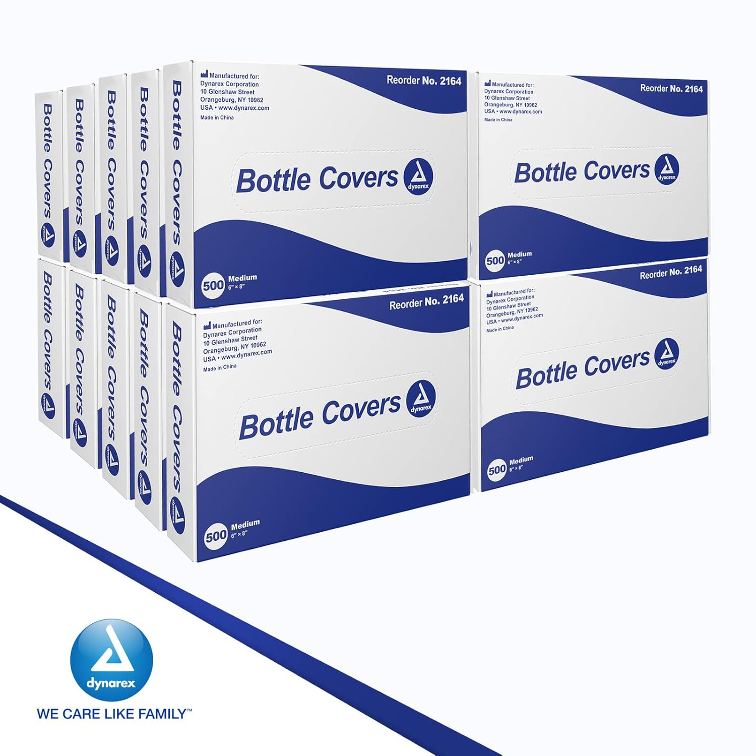 Dynarex Wash Bottle Bags - Disposable Sleeve Covers for Tattoo Squeeze Bottle - Sterile Pouches for Full Coverage - Medium Size - 1 Case, 20 Boxes of 500 Covers