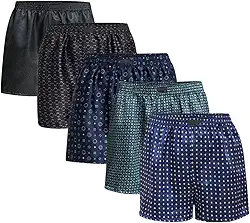 Kit Com 5 Cuecas Samba Canção De Cetim Masculino