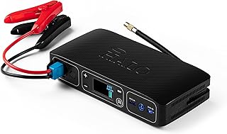 The HALO Bolt Air, a sleek 4-in-1 emergency tool with jumper cables and air compressor hose.