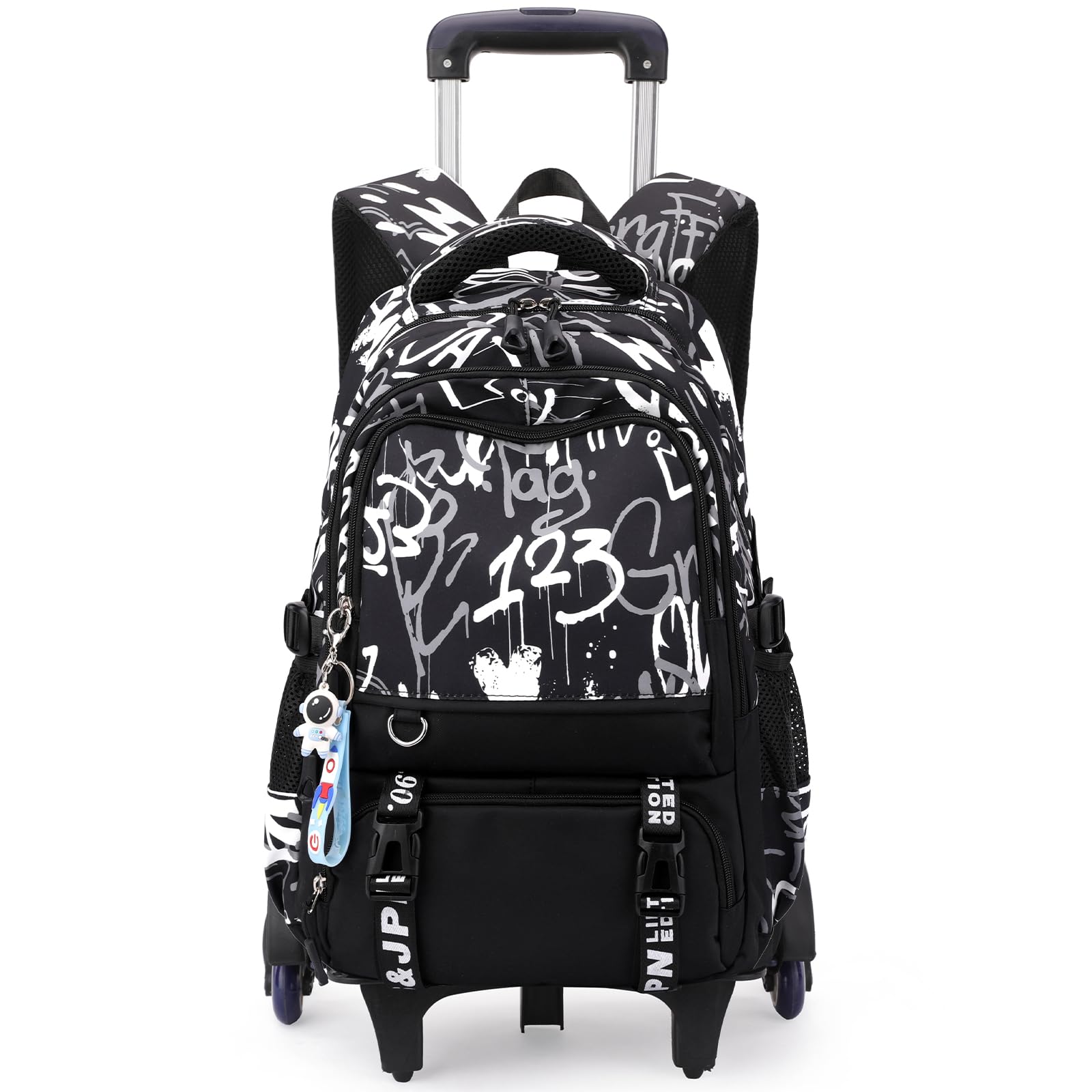 Amythe Mochilas Escolares con 6 Ruedas para Niños y Adolescentes Moda | 6 Ruedas Mochila Carro para Chicos 15.6 pulgadas, Trolley Escolar para Colegio, Ocio y Viajes, Vuelta al cole, Negro