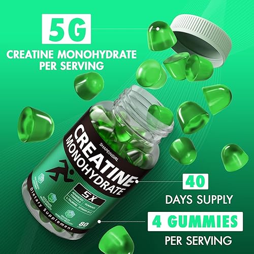 Miniatura 8 de Gomitas de monohidrato de creatina, creatina limpia para mujeres y hombres para la fuerza muscular, mejorar la resistencia y la recuperación después