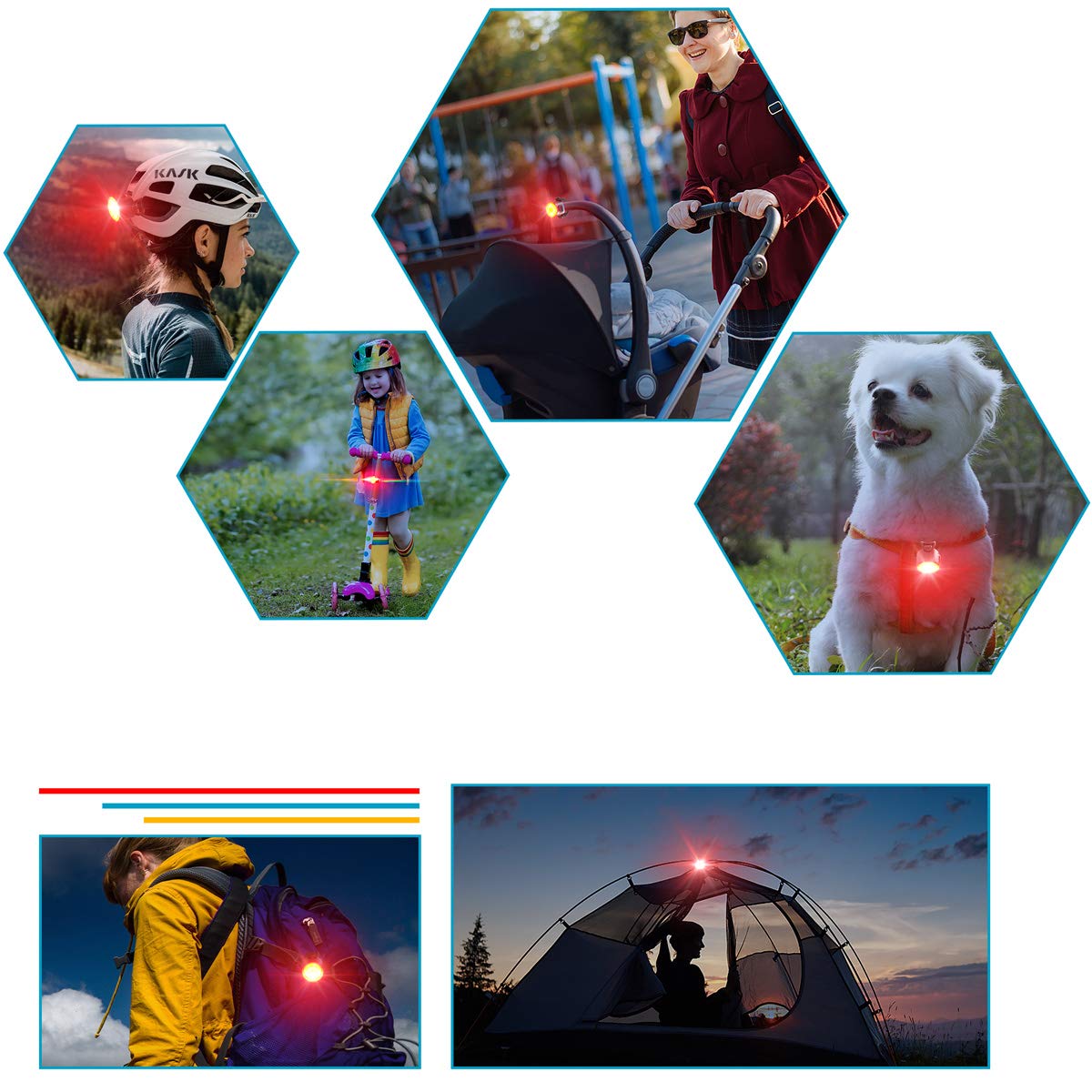Luci Bicicletta Set, Luci Anteriori e Posteriori della Bicicletta Ricaricabile USB, IPX5 Impermeabile LED Luce Bicicletta, 6 Modalità di Luminosità, Adatto a Tutte le Biciclette e Viaggi Notturni.