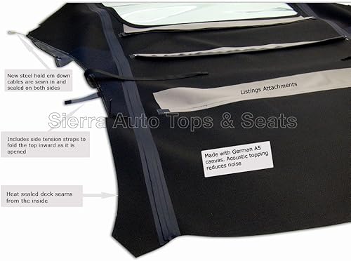Miniatura 2 de Sierra Auto Tops Convertible Top Reemplazo para Porsche 996 Carrera 1998-2001, lona alemana A5, azul Metropol