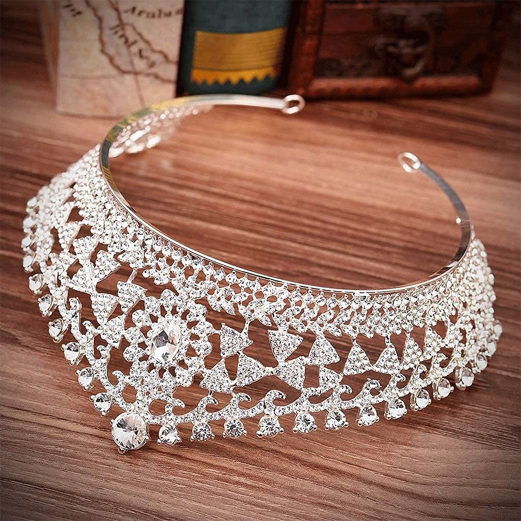 korona dekoracyjna, Księżniczka Mini Tiara Kryształowa Korona do Włosów Ślubna
