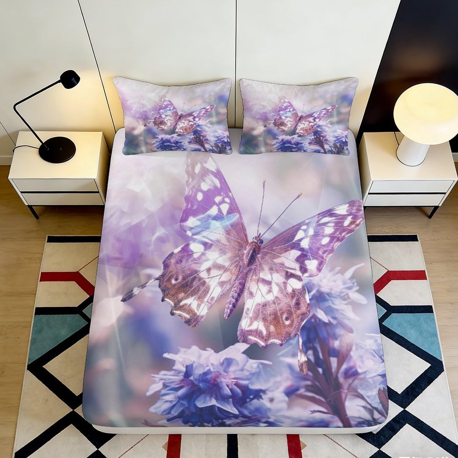 3D Printed Highland Cow Fitted Sheet Microfiber Non Slip Country Landscape Mattress Cover for Bedroom Dorm Guest Room All Age Decor 90x200x25cm