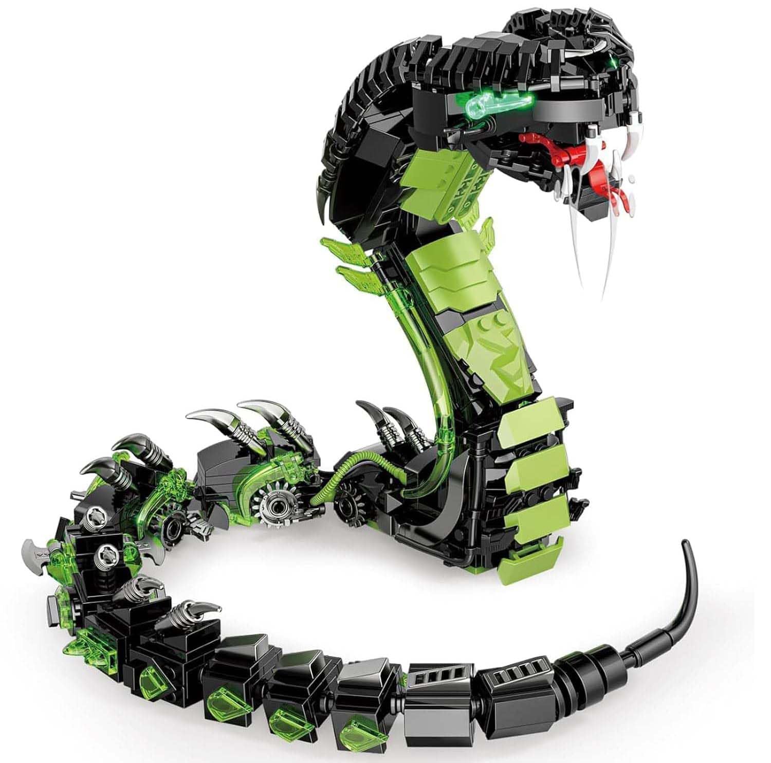 QLT QIAOLETONG Juego de bloques de construcción de serpientes mecánicas, ideas cobra animal modelo de juguete, compatible con Lego, regalo STEM para adolescentes y adultos (689 piezas)
