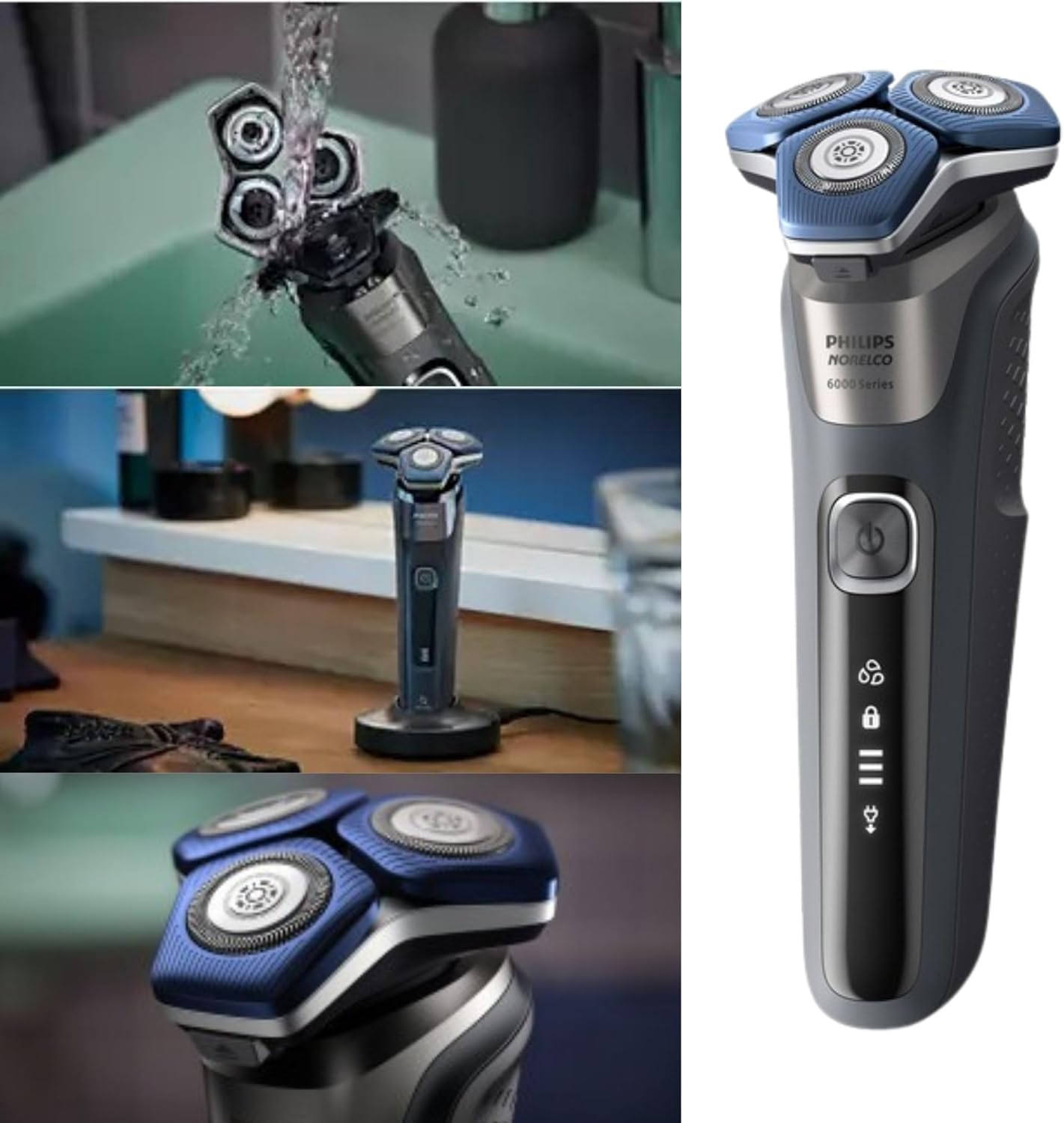 Philips Shaver 6900 S9000/89 being rinsed under running water