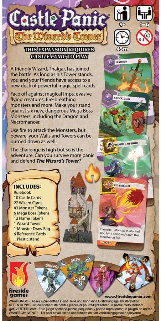 The Wizard’s Tower ⎸Castle Panic Expansion ⎸Board Game for Adults and Family ⎸Cooperative Board Game ⎸Ages 8+ ⎸for 1 to 6 Players