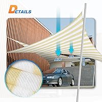 Vista 44 de Tang toldo de sol, velas de sombra 180GSM HDPE Equilateral Triángulo Permeable Toldo estándar comercial personalizable, Rojo