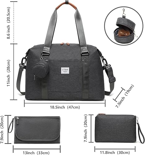 Miniatura 5 de GITIBAB Bolsa de pañales grande con cambiador y bolsa de cosméticos, bolsa de mamá para hospital y viajes, regalo de baby shower