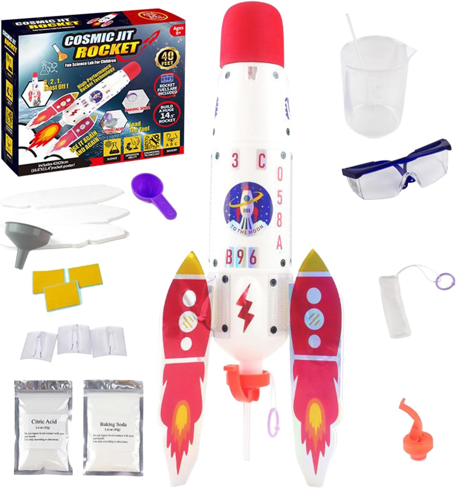 Rocket Toy - Educational Space Rocket Toys, STEM Scientific Kit Interactive Maternal Learning Activities Fine Motor Skills Exploration Boys Girls