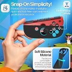 TNP Joycon Case for Nintendo Switch - Silicone Joy Con Case for Nintendo Switch & Switch OLED - Protective Switch Controller Case Cover with Thumb Grip Caps for Nintendo Switch Joycon (Black)