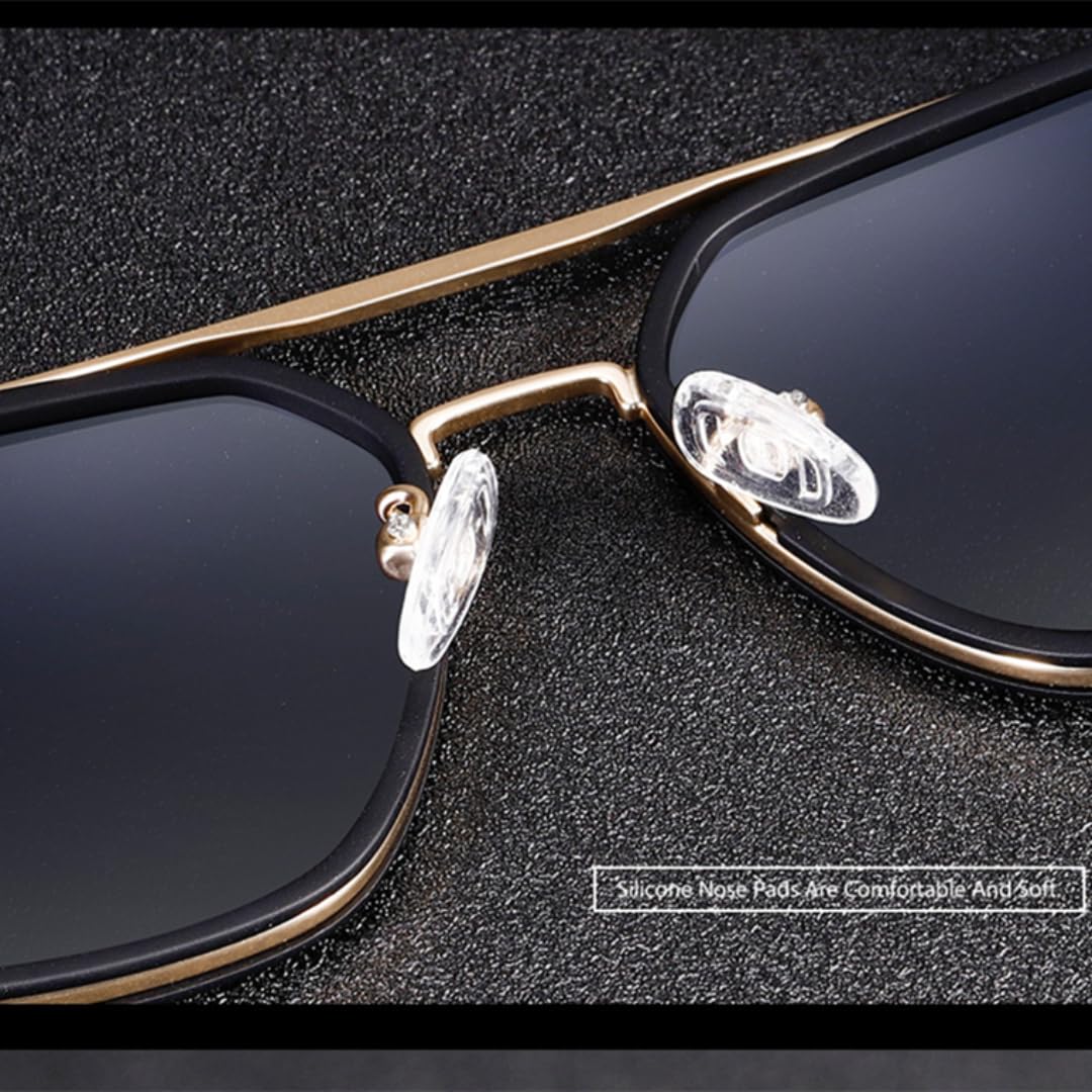 Gafas de sol polarizadas para hombre con protección UV400 y montura metálica para mujer, ideales para exteriores.