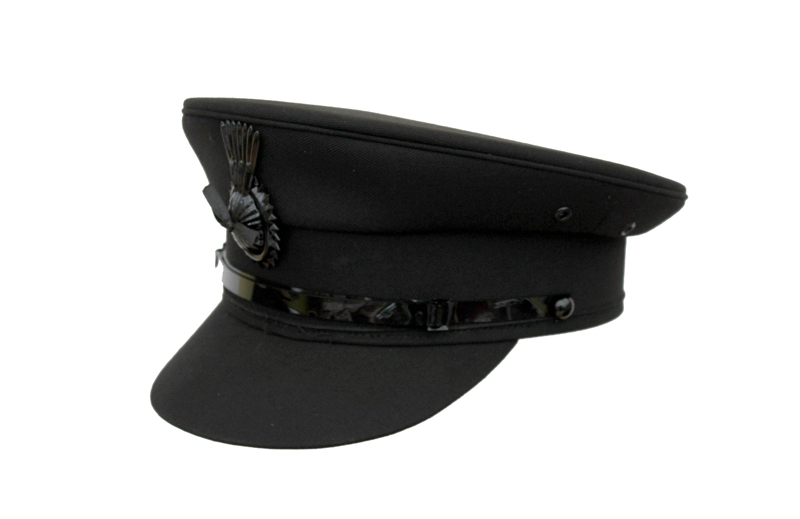 Denton Men's Black Chauffeur Cap Hats (56Cm, )