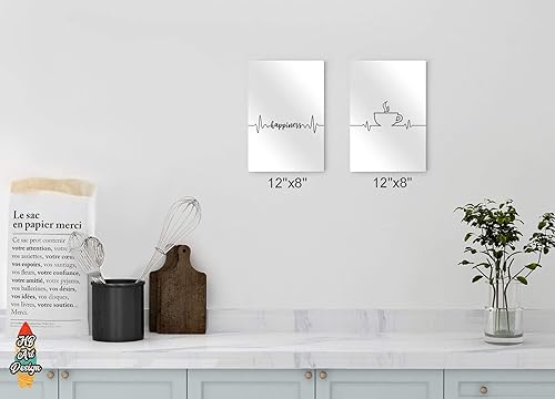 Miniatura 4 de HB Art Design Coffee Happiness Line Art 2 Panel Metal Print Set Wall Art Coffee Bar Decor Coffee Signs Kitchen Wall Decor Dining Room Restaurant