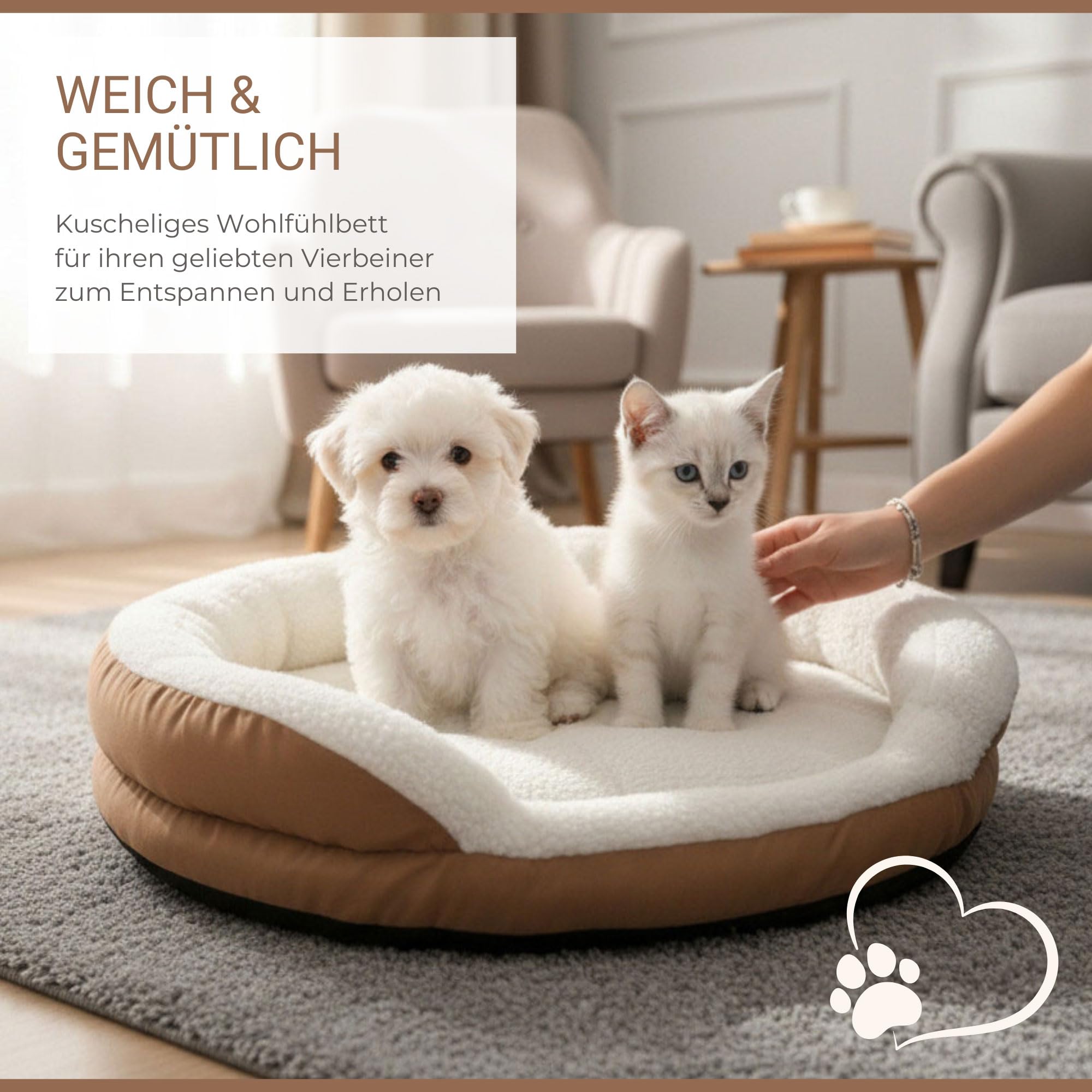 Syntrox Germany 76x12cm Beheizbares Tierbett, Wohlfühl Komfort, Wärmebett, Schlafplatz Hund Katze, 15 Watt, Wärmetherapie für Haustiere, Waschbarer Fleecebezug, Gemütlicher Ruheplatz