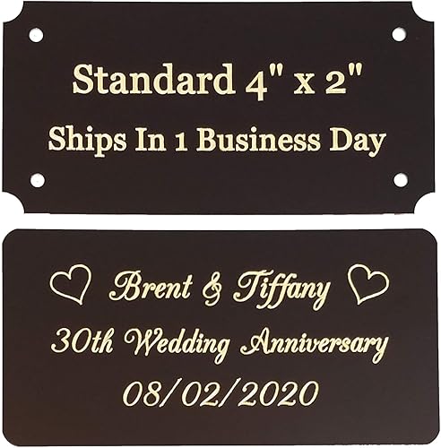 Placa de latón grabada de 4 x 2 pulgadas para caja de sombra, vitrina de bandera militar, caja de urna para mascotas, placas de identificación