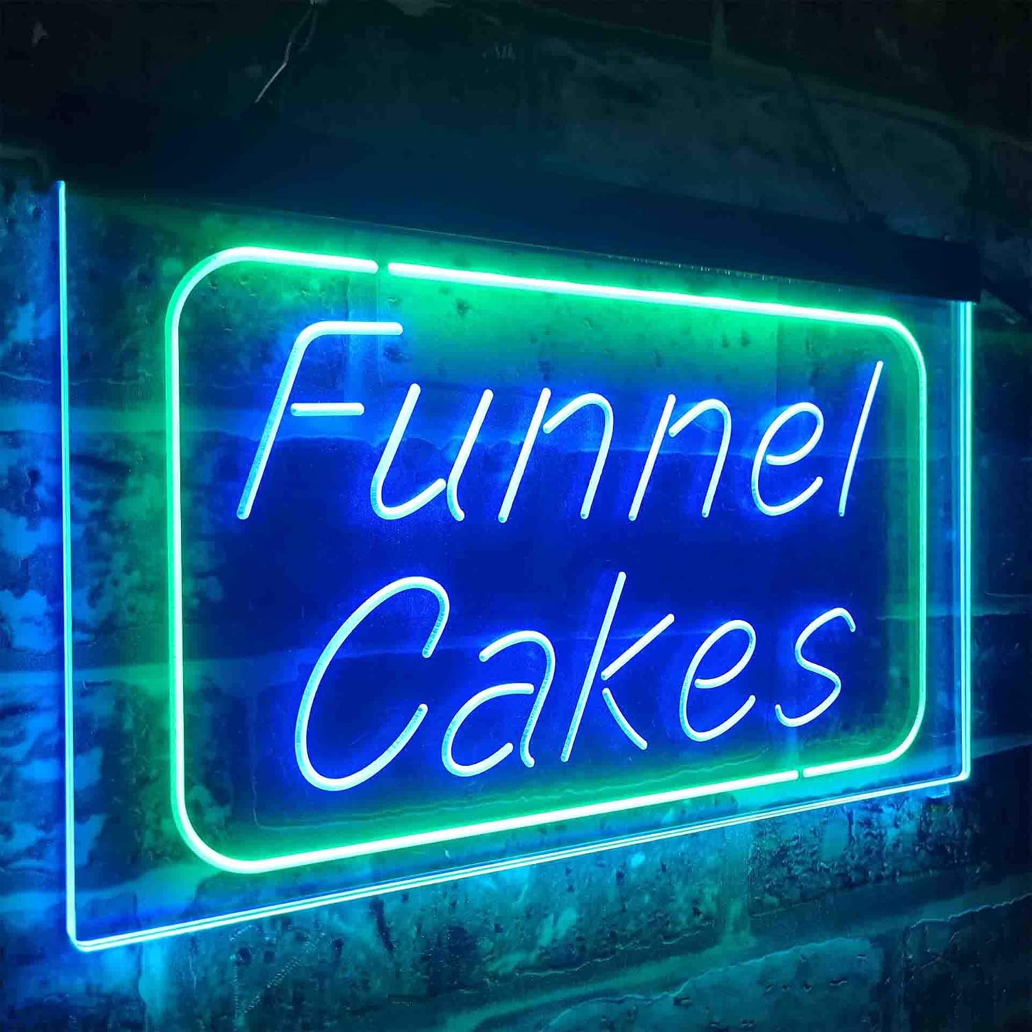 ADVPRO Funnel Cake Dual Color LED Neon Sign Green & Blue 12 x 8 Inches st6s32-i3832-gb image 3