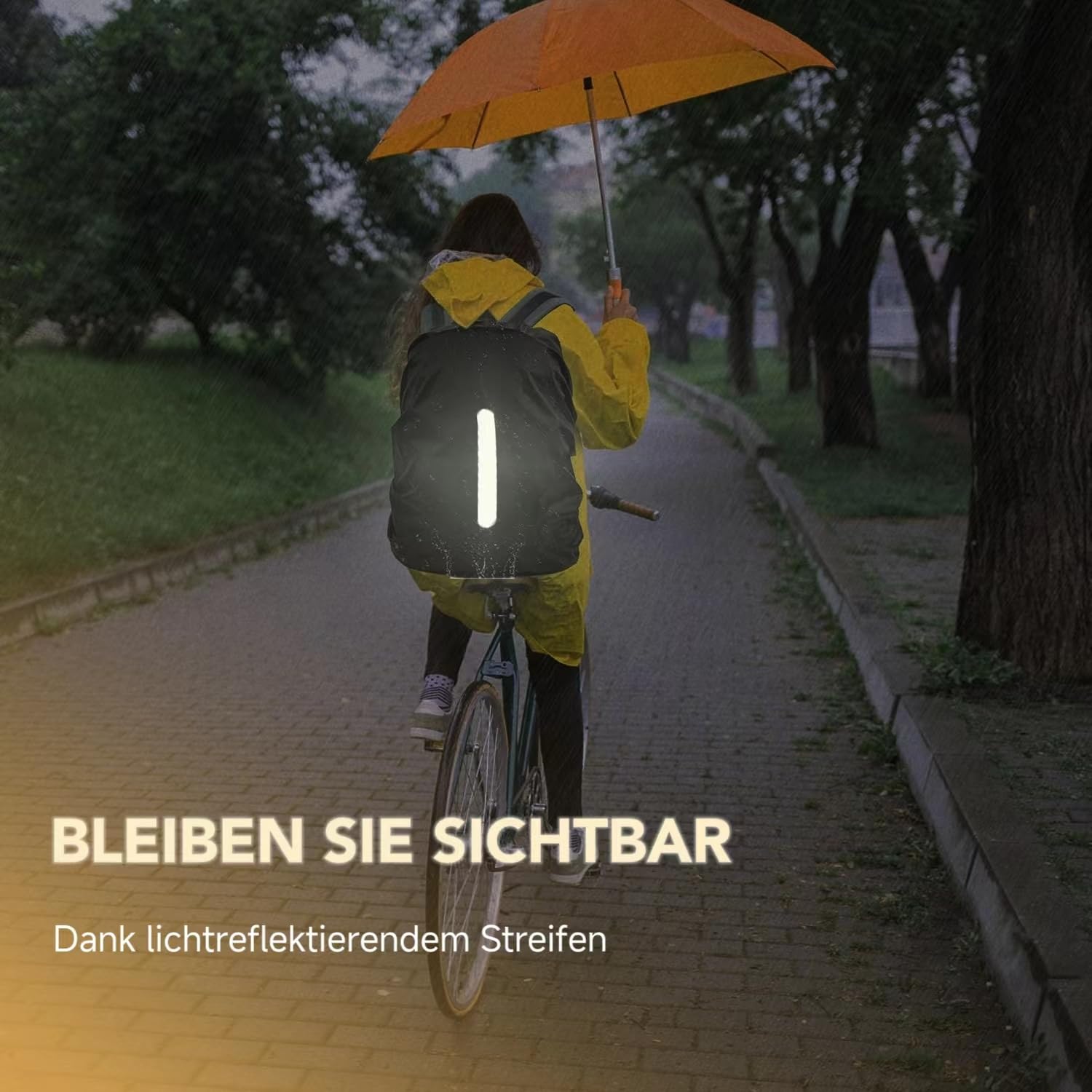 Rwekdza 4 custodie impermeabili per zaini, per esterni, campeggio, escursioni, con strisce riflettenti (M 30L-45L)