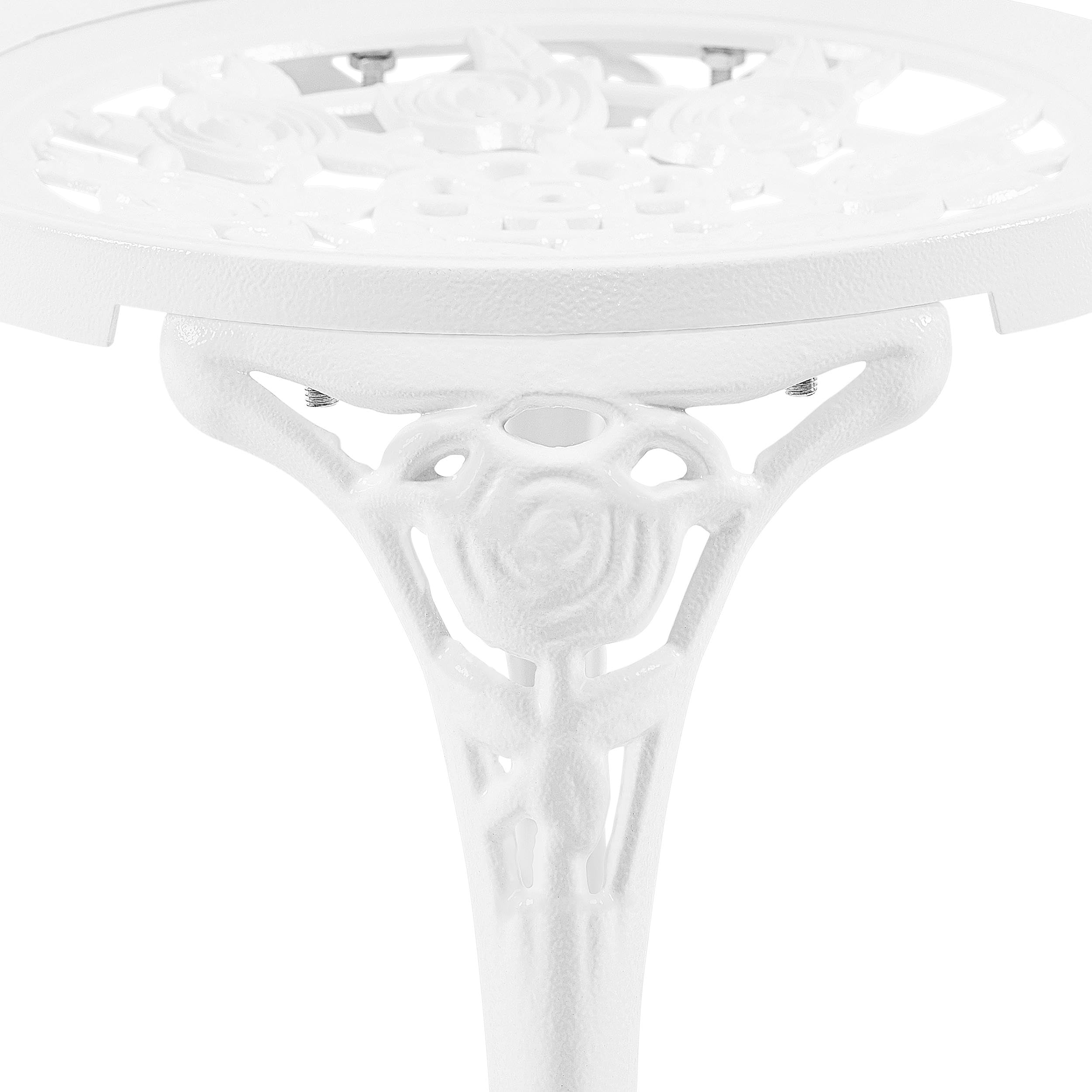 Yaheetech Conjunto de Mesa y Sillas Exterior Vintage Juegos de Muebles de Jardín de Aluminio Una Mesa con Dos Sillas para Balcón Blanco