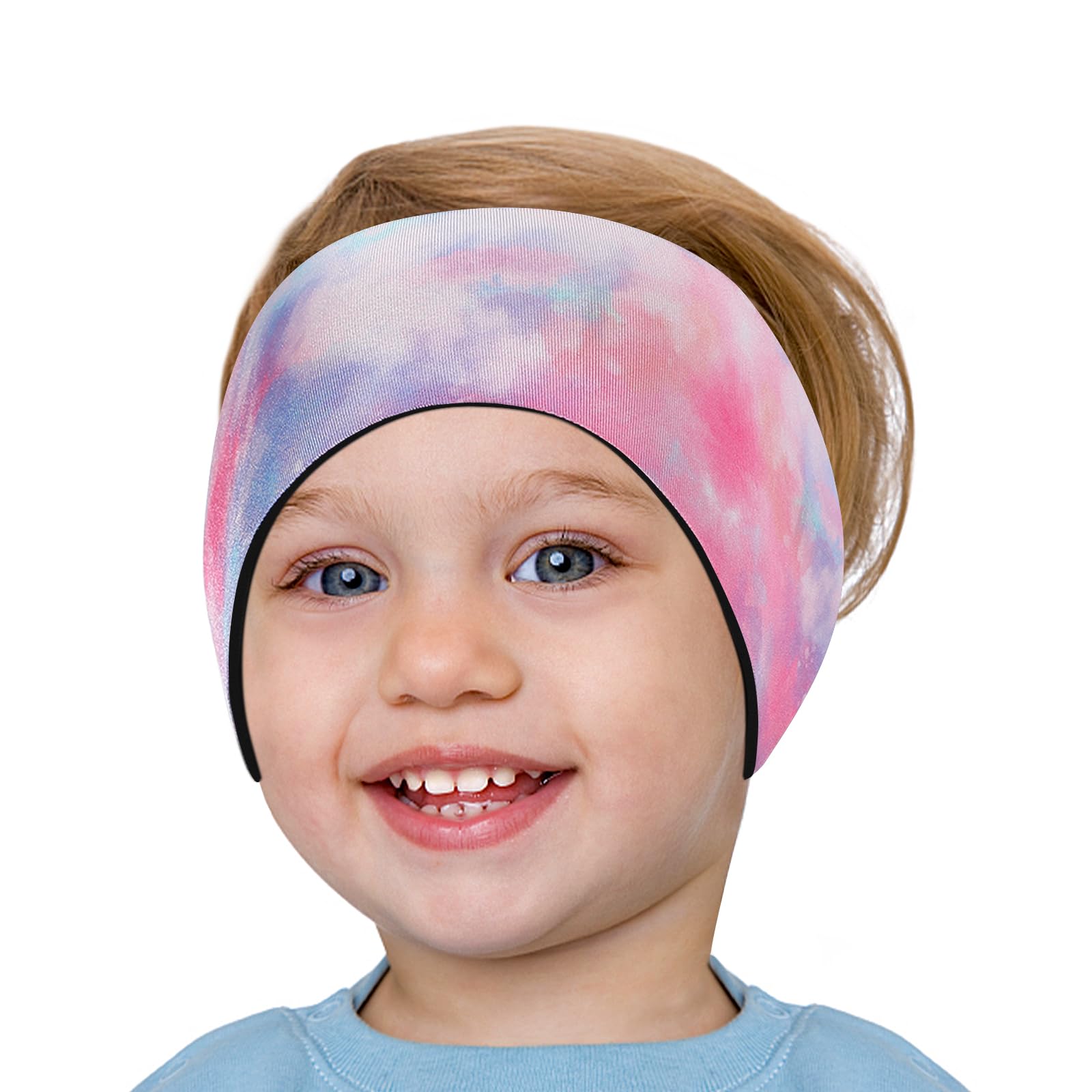 HeySplash Swimming Headband, Swimming Earplugs Ear Band Swimmer Ear Protection Kids Ear Plugs, Neoprene Ear Guard and Hair Guard for Kids Toddlers, Hold Earplugs in, S, Tie-dye Pink โ image 1
