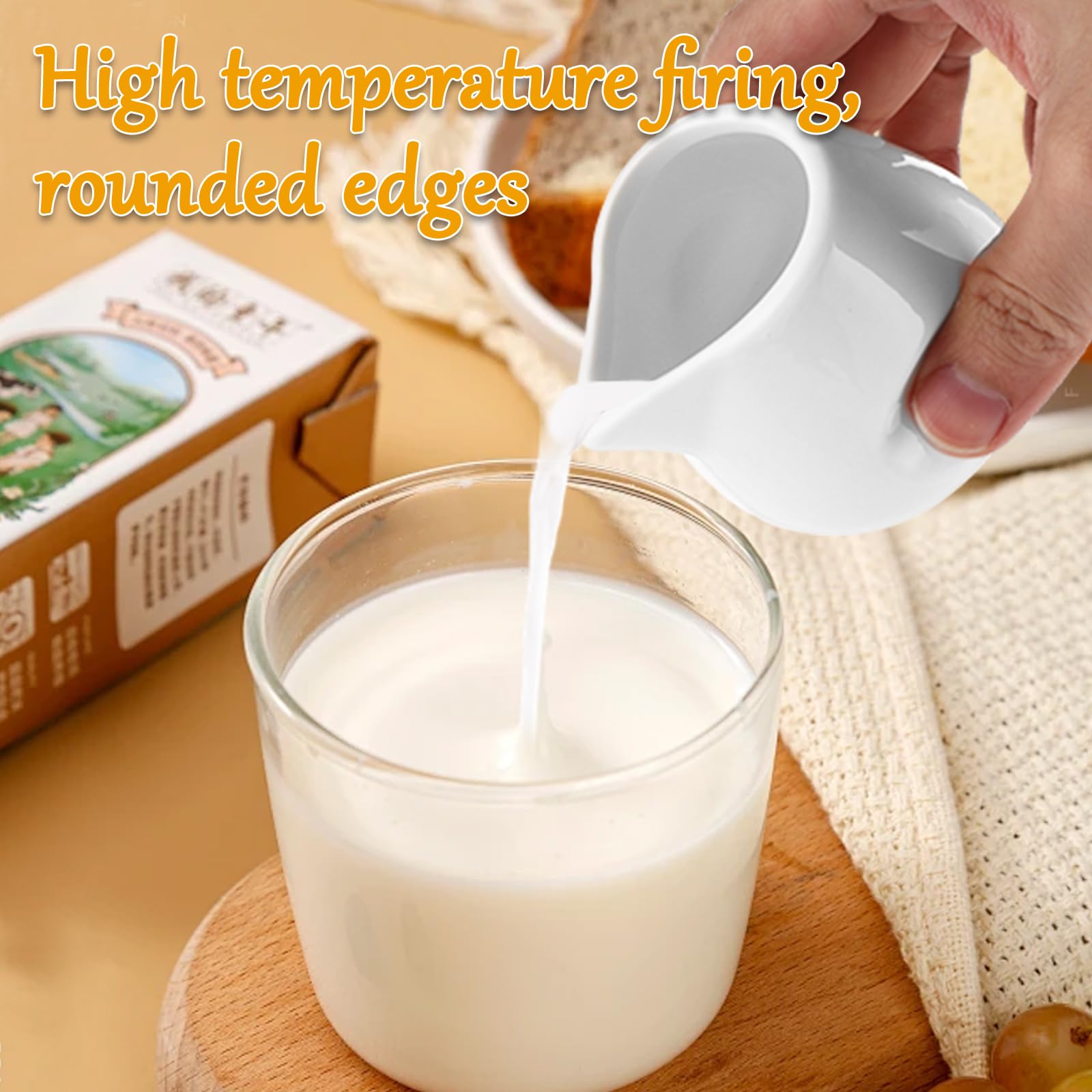 APACALI 12 Stück Weiße Milchkännchen Porzellan, 100ml Mini-Kännchen Milchkännchen Klein, Sahnekännchen Klein Keramik Milchkännche für Milch,Soße,Kaffee,Saucen,Küche,Bar,Café