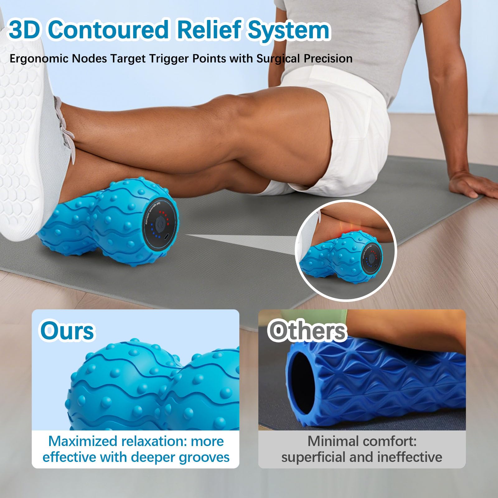 Erdnuss-Massageball, multifunktionaler vibrierender Massageball mit fünf Gängen, Händen, Hinterbeine und anderen Teilen