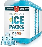 Vista 9 de Healthy Packers Ice Packs for Lunch Boxes & Coolers - Freezer Packs - Original Cool Pack Cooler Accessories for Beach, Camping & Fishing Slim &