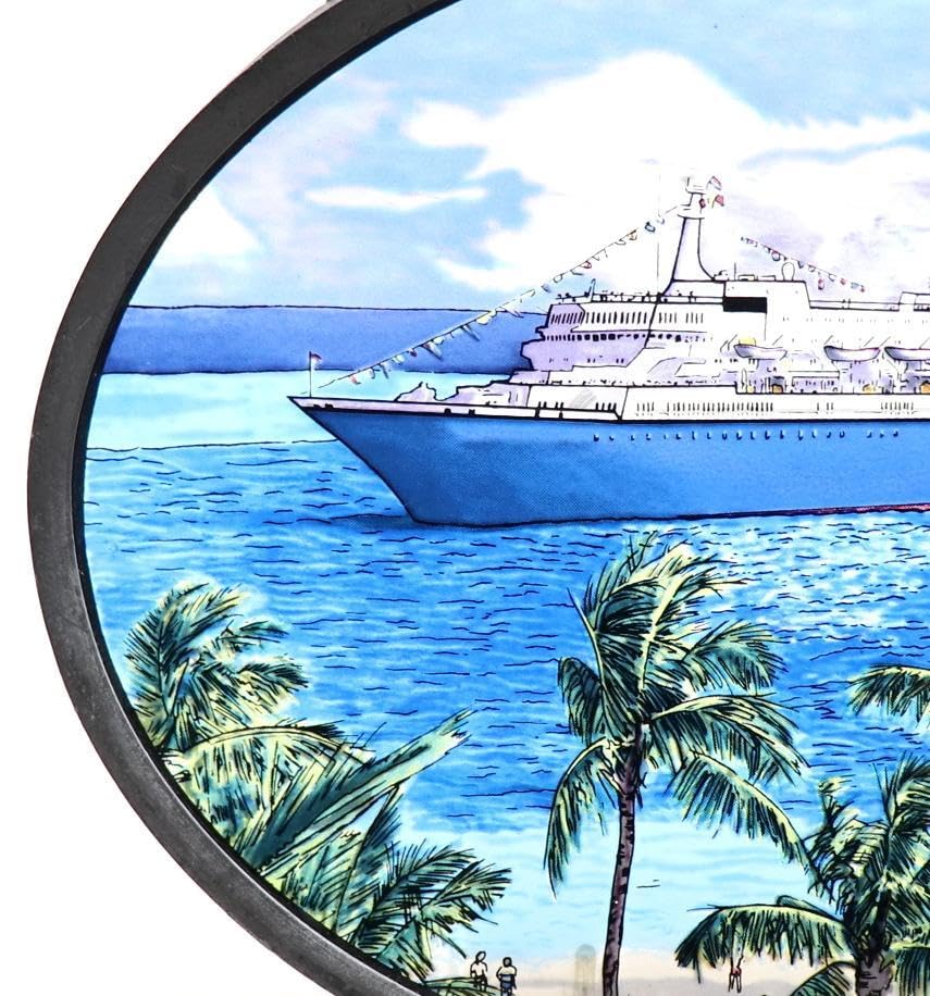 クルーズ船 豪華客船 ヴィンテージ ステンドグラス ビーチ 大型客船