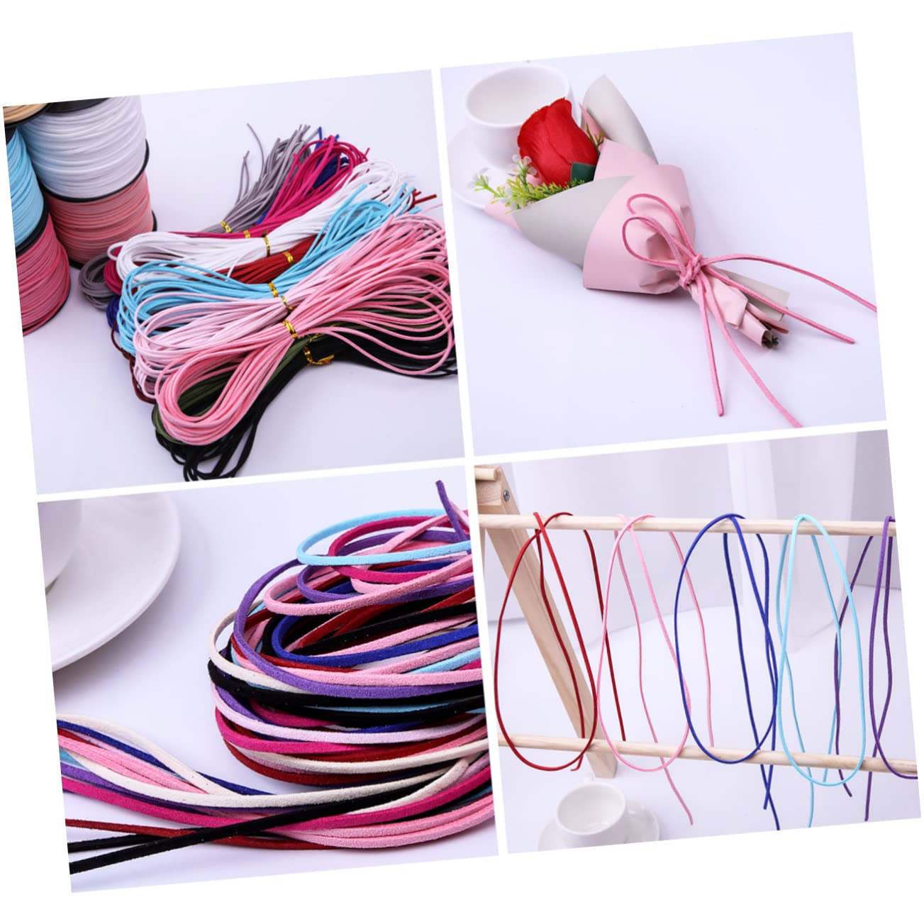 LALAFINA 2rotoli Filo Faux Suede Per Creazione Gioielli Da Rosa Per Braccialetti e Collane Per Decorazioni e Accessori Personalizzati