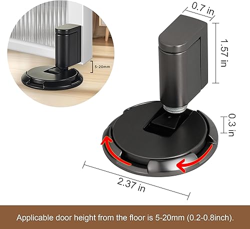 Miniatura 2 de SAILANKA Tope de puerta resistente al viento para interiores, resistente al viento, para mantener la puerta abierta, mecánico, sin perforaciones,