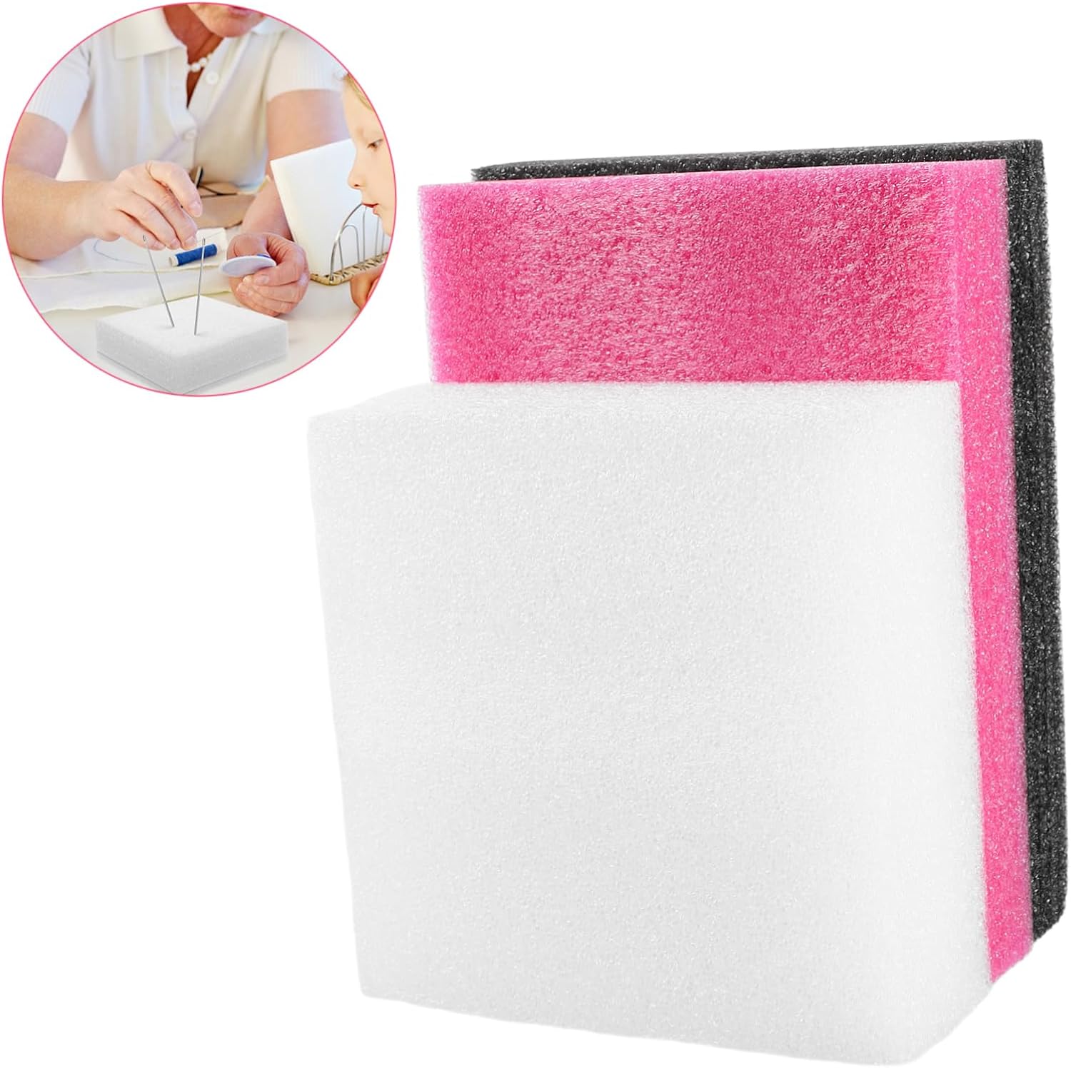 Anneome 3pcs Needle Felting Foam Pad Soft Felting Foam Mat Craft Tool DIY Wool Kit Needle Block and Holder