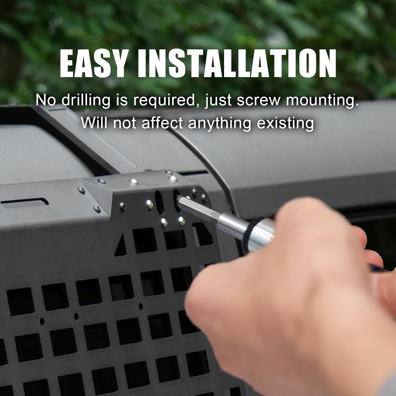 Rear Window Molle Storage Panel Flank Kit, Heavy Duty Protective Decoration Compatible with Ford Bronco 2021 2022 2023 2024 4-Door, Compatible with Passenger side, Aluminum Alloy Off-Road Tool Holder