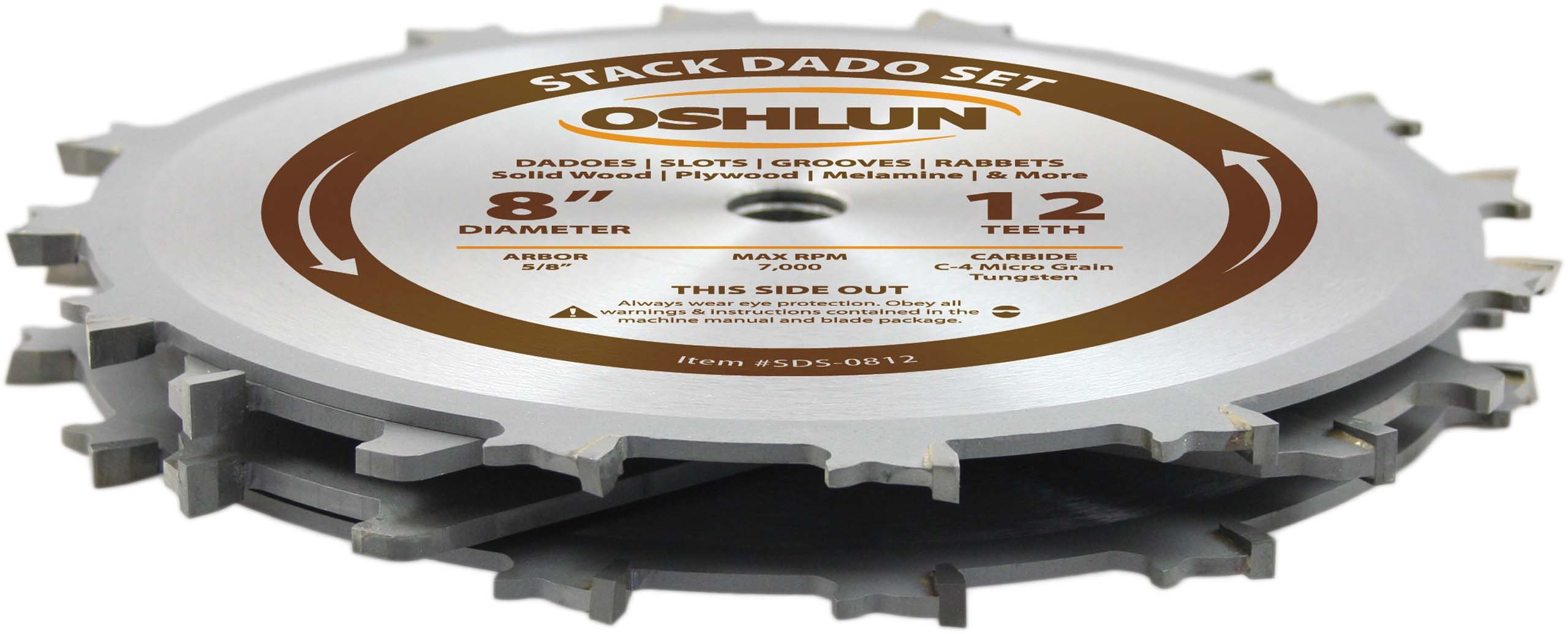 Oshlun SDS-0812 Premium Stack Dado Set