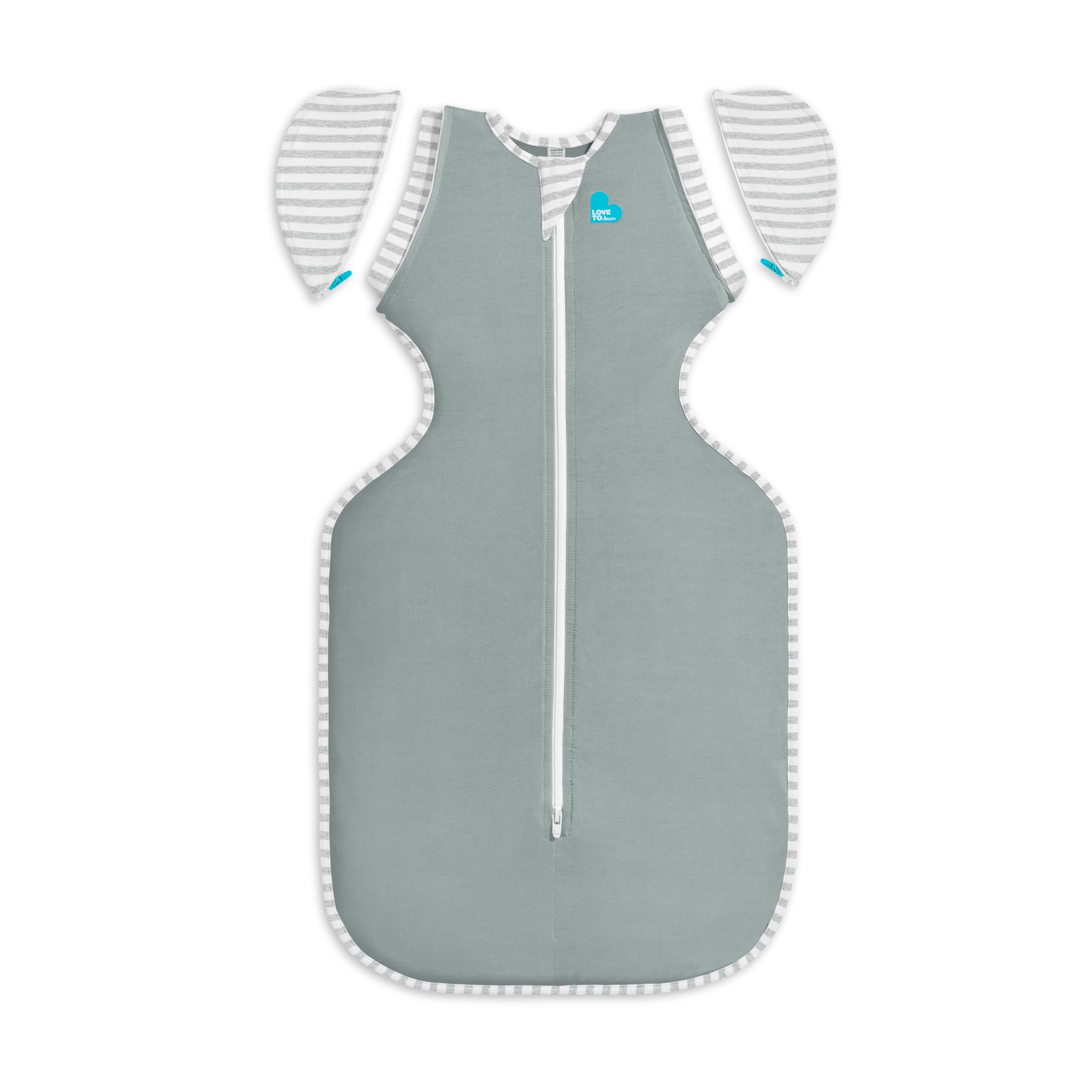 Love To Dream Swaddle Up Transition Swaddle Up, patented wings with zipper, gently helps baby transition from being swaddled to arm-free when showing signs of rolling