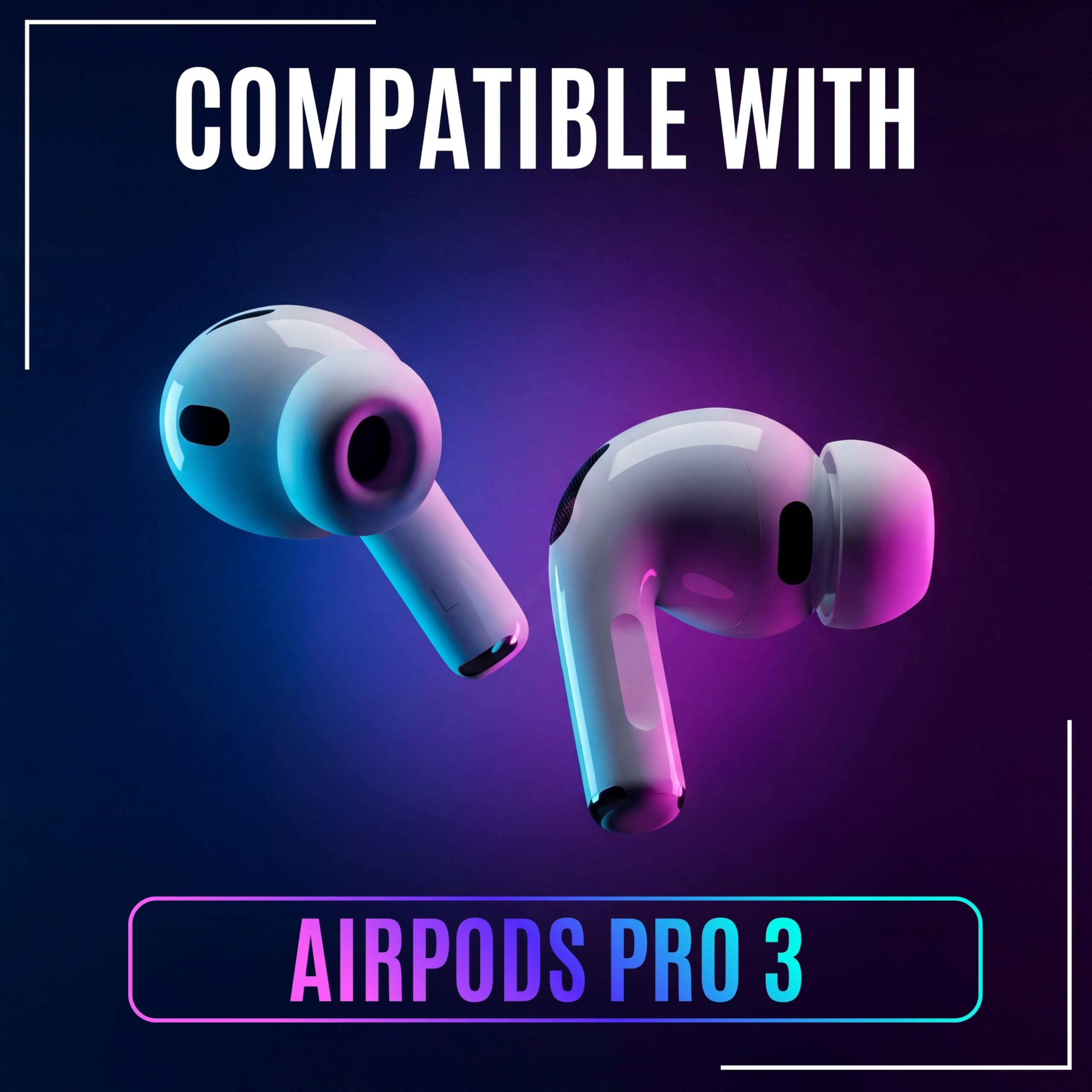 WC HookZ Pro 3 – Ganci auricolari regolabili compatibili con AirPods Pro 3 di Wicked Cushions | Nucleo malleabile per una vestibilità personalizzata, sicura e confortevole | White