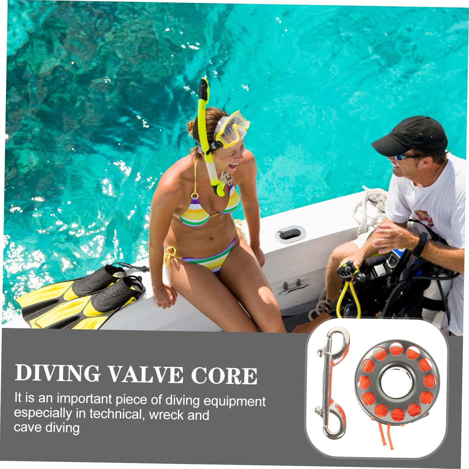 1roll Professional Underwater Diving Reel Scuba Spool High Wear Resistance Essential Diving Tool