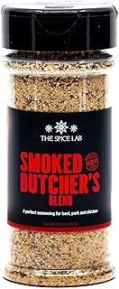 The Spice Lab Smoked Salt & Pepper Butcher’s Blend - Kosher & All-Natural Butcher Craft Brisket Seasoning - Smoked Butchers Blend BBQ Rub for Beef, Pork & Chicken - 5.9 oz Shaker - Non-GMO Spice