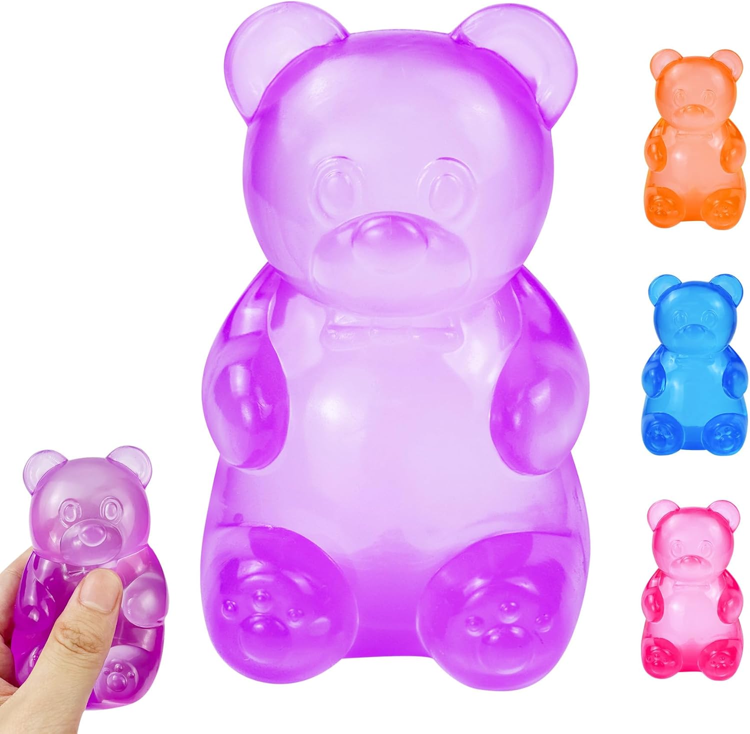 Stress Bear Taba Squishy Balls, Bear Toy Taba Squishy Toys for Kids Stress Relief Squeeze Balls for Valentines Day Gifts Birthday Gifts Party Favors-Purple