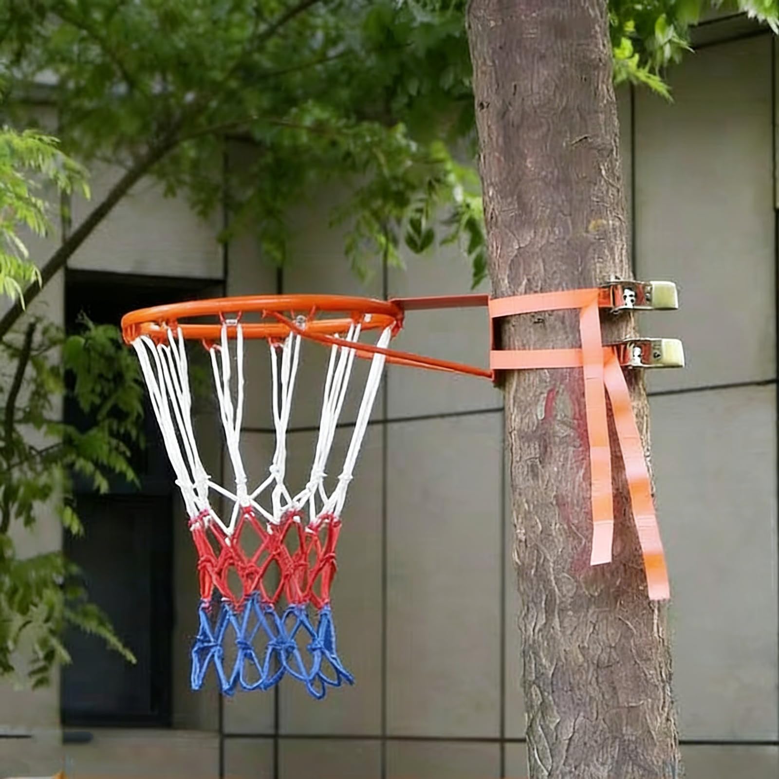 Canestro Basket Esterno,Canestro Basket da Camera,Anello da Pallacanestro da Muro,Cerchio Universale da Basket,Altezza Regolabile,Pareti Esterne,Alberi,Ringhiere
