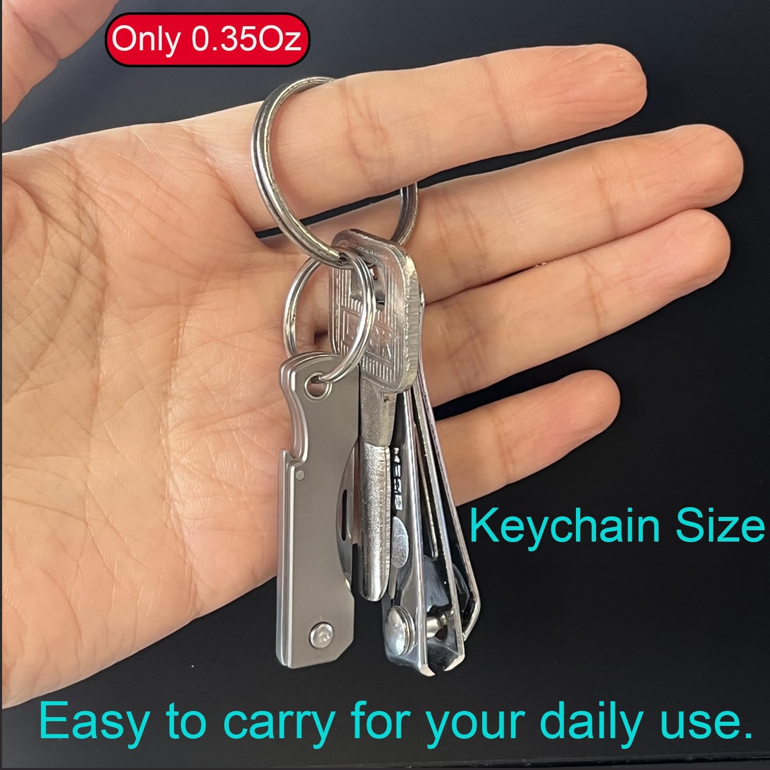 Mini Titanium Alloy Pocket Knife, Little Sharp Keychain Knife, Small Folding Knife, EDC Box Cutter, Gifts for Men Women