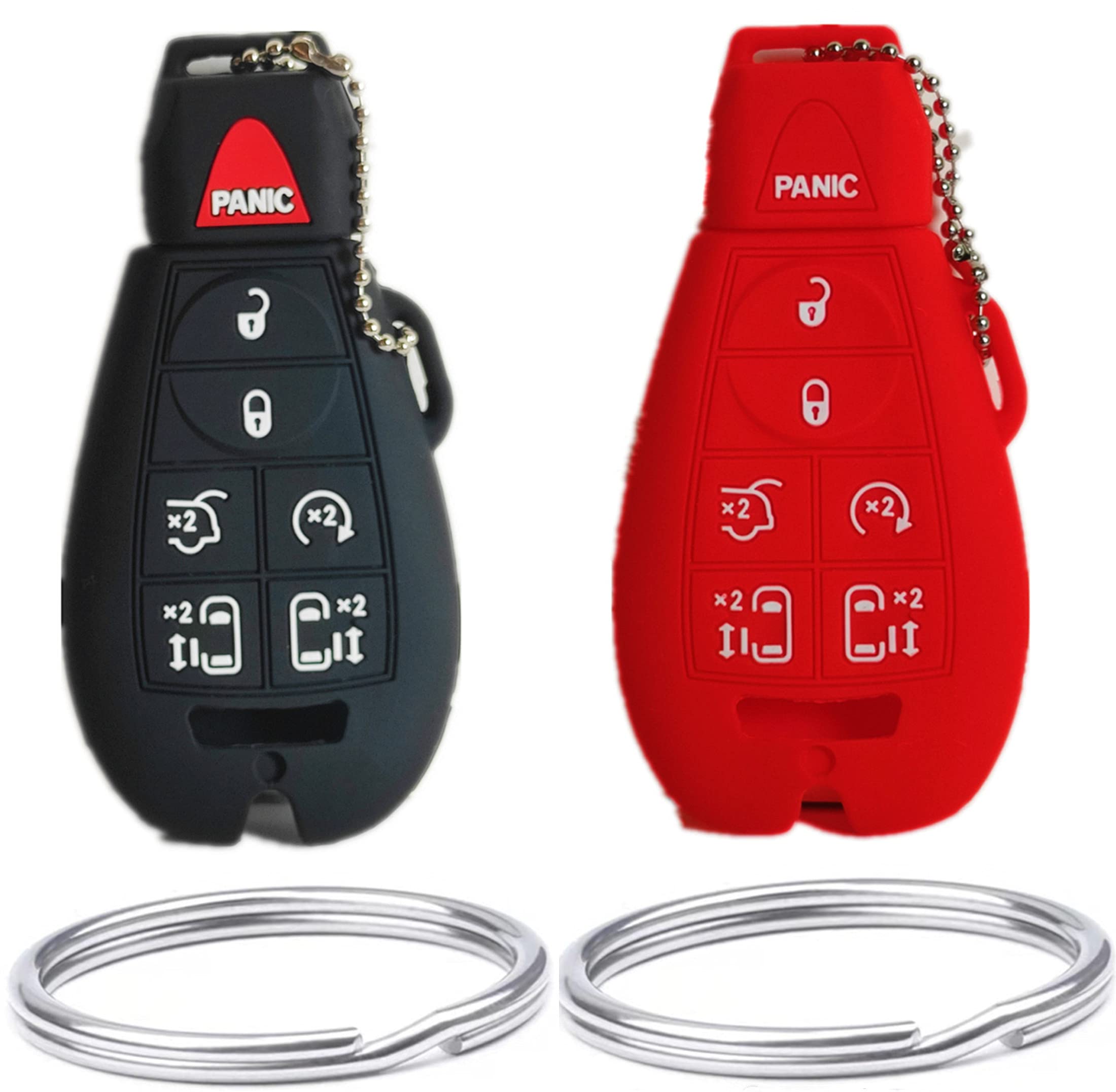 Tckey Rubber Key Fob Pad Replacement For Chrysler Dodge Jeep – Fits M3N5WY783X / IYZ-C01C / 56046708