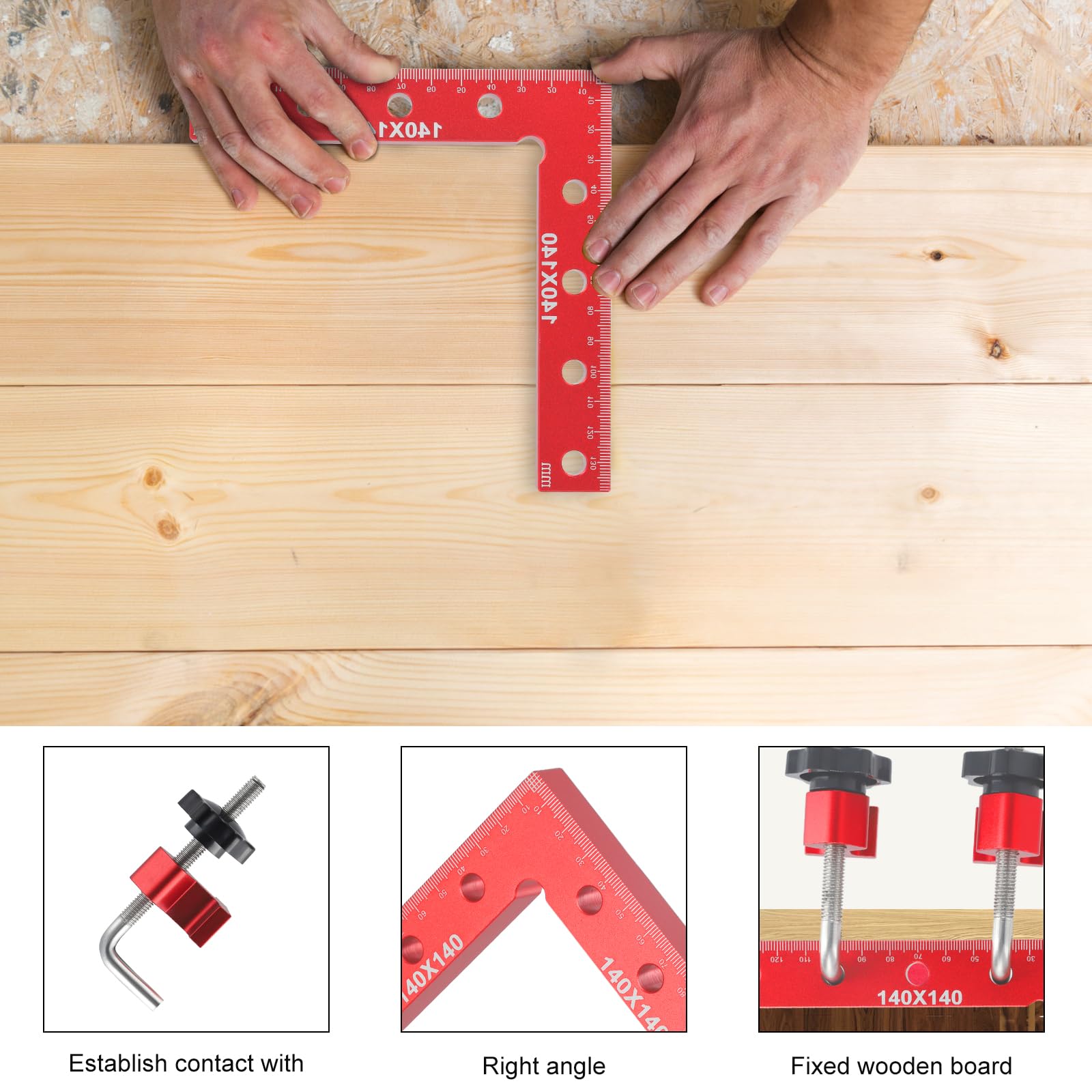 Morsetto Squadra 90&deg; Per Falegnameria - In Alluminio, 140mm | Perfetto Per Cornici E Mobili