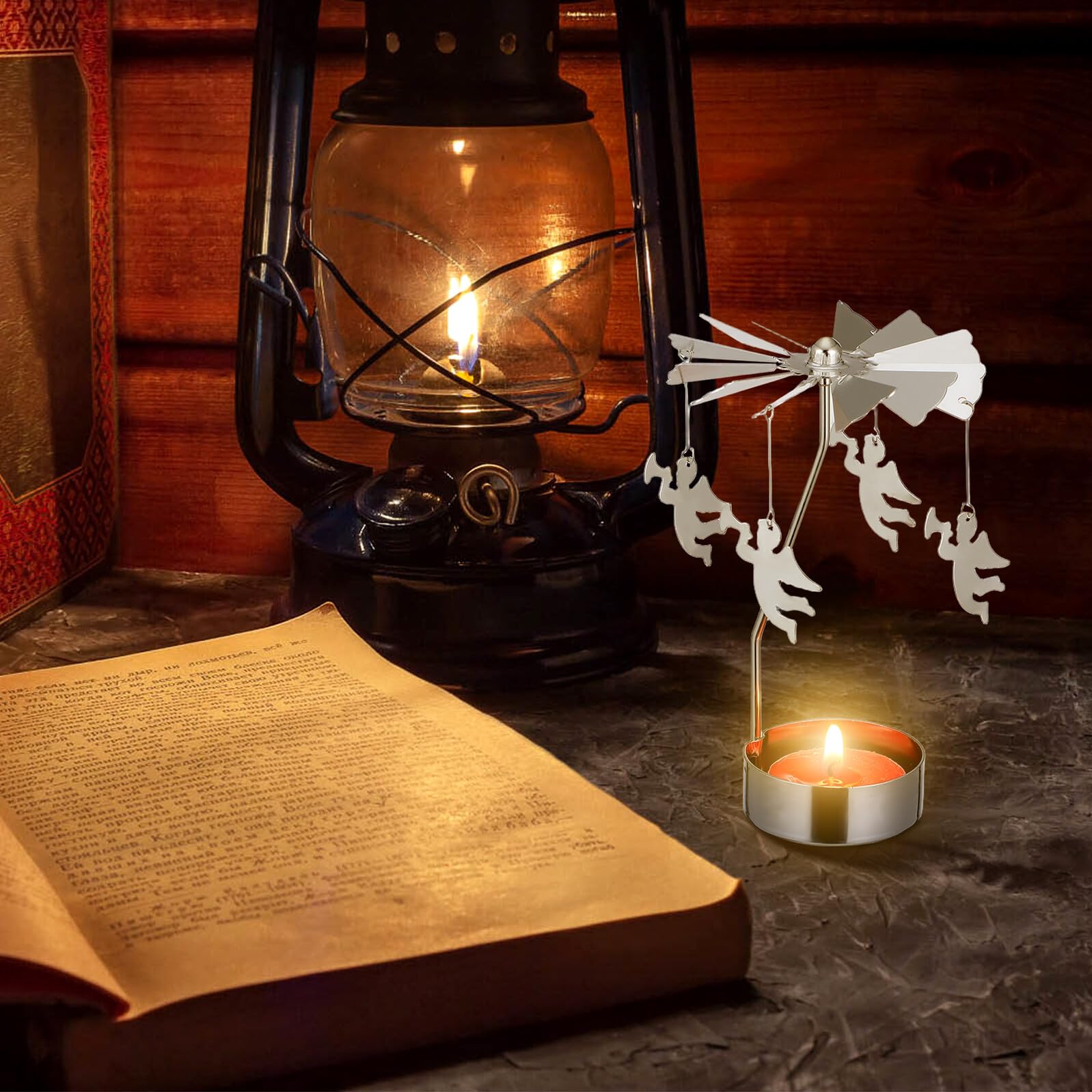 Homoyoyo 3pezzi Porta Candela Decorativo in Ferro Design Girevole Elegante Adatto Per Cena Lume Di Candela Decorazioni Da Tavolo Per Feste e Natale