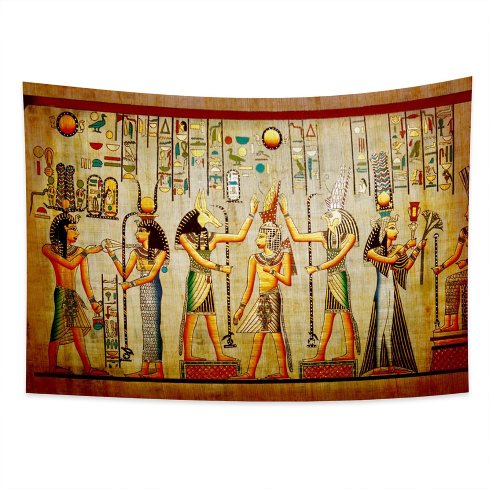 Tapisserie égyptienne 100x70cm - Sphinx, Motifs Ethniques - Déco Murale Vintage - Polyester